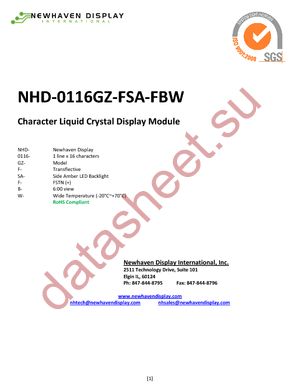 NHD-0116GZ-FSA-FBW datasheet  